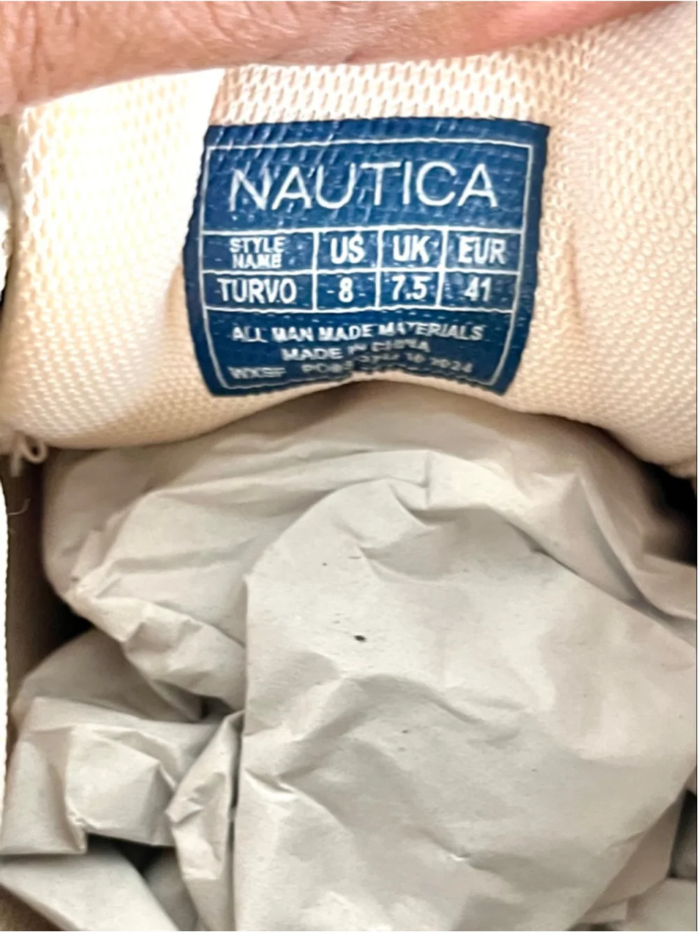 NIB Nautica Turvo Men's Low Top Fashion Sneakers in beige size 8